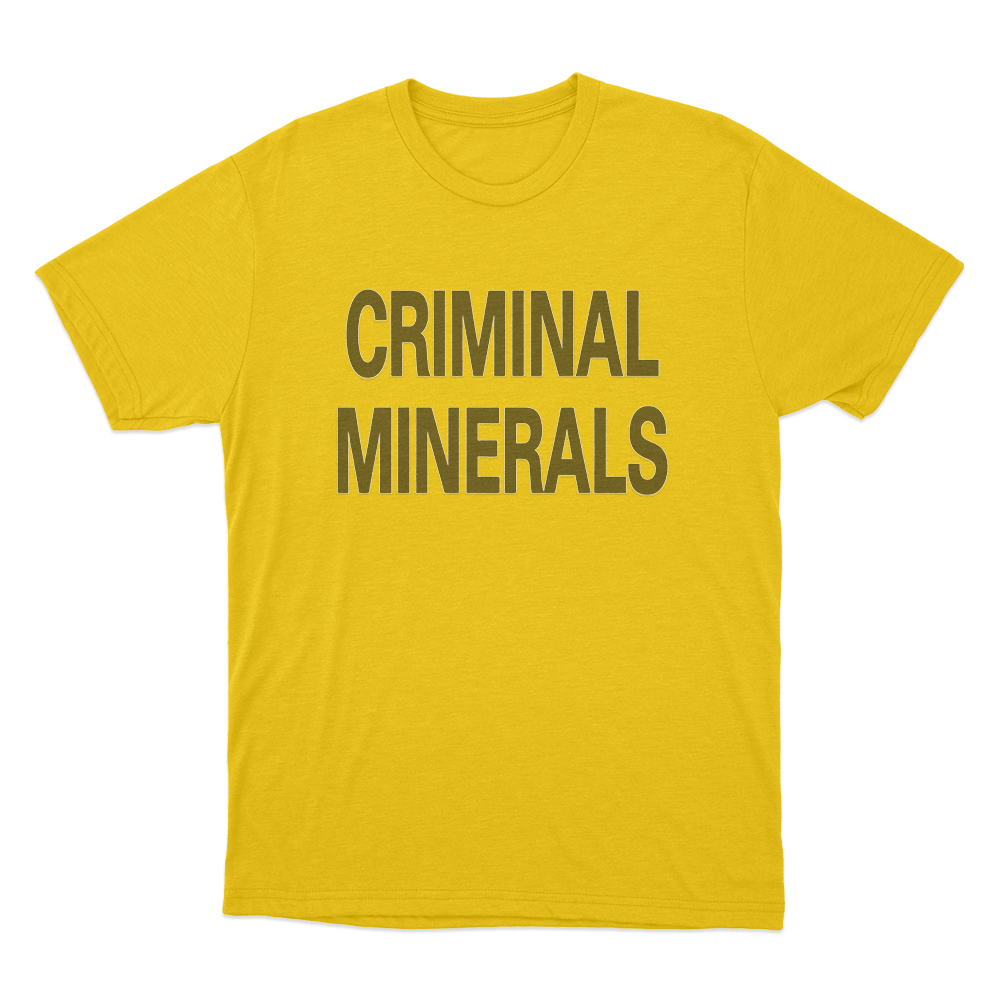 Criminal Minerals Unisex T Shirt Yellow Criminal Minerals Unisex T Shirt Yellow